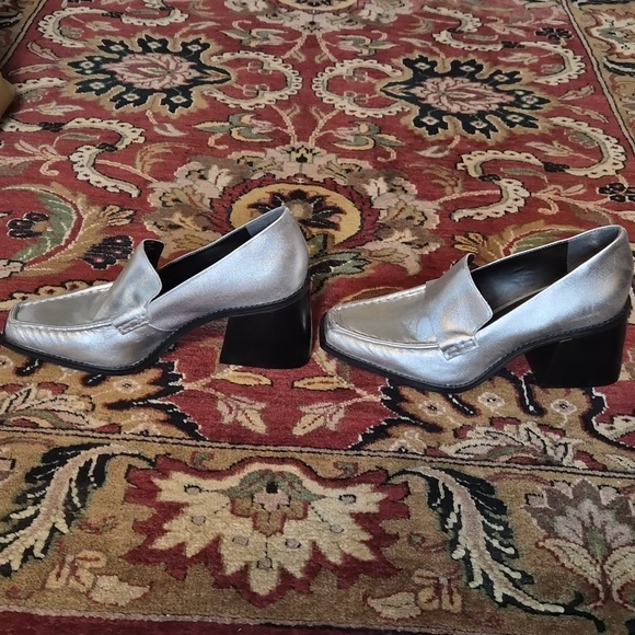 Vince Camuto Metallic Silver Loafers - Picture 3 of 8